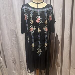 Embroidered Rayon Tunic Or Dress L